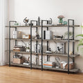 OtterOasis Bookshelf Set of 2, Heavy Duty 4-Tier Industrial Bookcase, 120lbs by OtterOasis