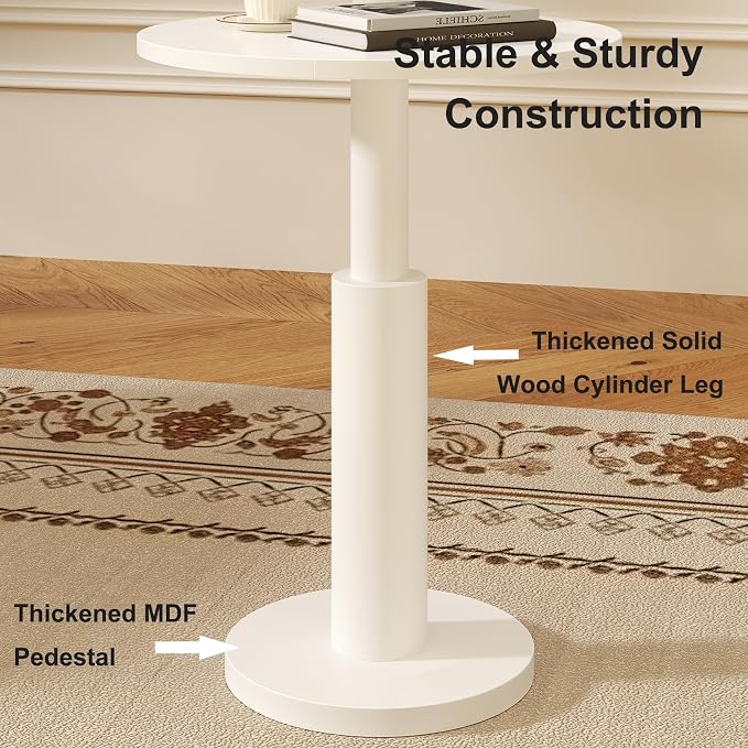 LAATOOREE Round Side Table, Accent Drink Coffee Table, Spacious Top, Thick - Image 6