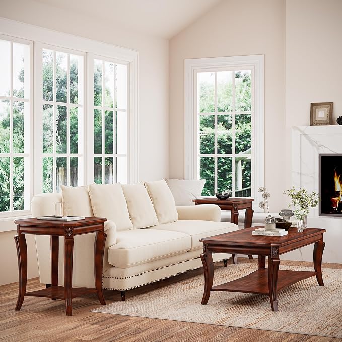 Rectangle Coffee Table for Living Room, Solid Wood Coffee Table - Image 3