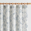 jinchan Floral Curtains 84 Inches Long Blue Flower Linen Farmhouse Curtain by JINCHAN