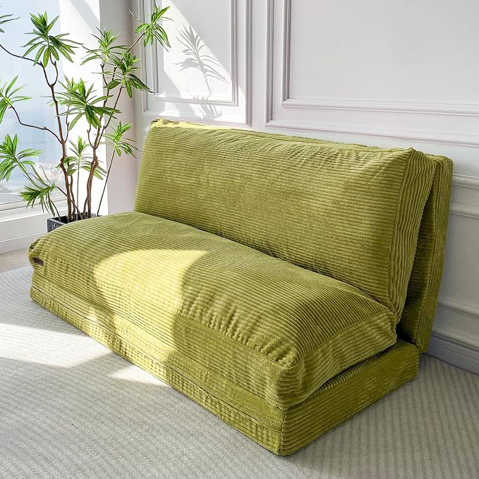 MAXYOYO Folding Sofa Bed, Extra Thick and Long Floor Sofa Convertible Sleeper by MAXYOYO