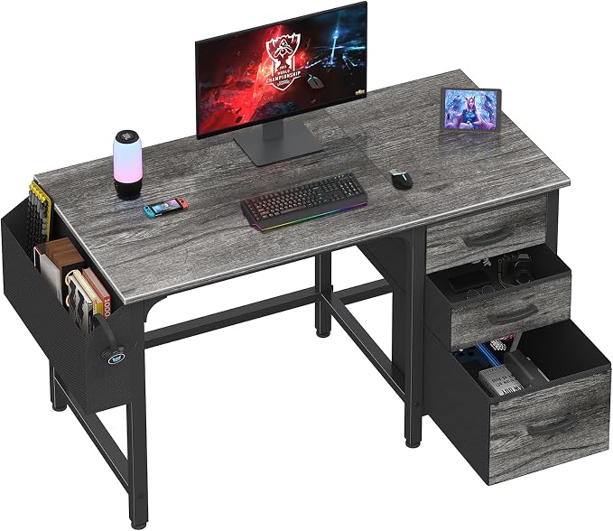 Lufeiya Computer Desk with File Drawers Cabinet, 47 Inch Home Office Desks with by LUFEIYA