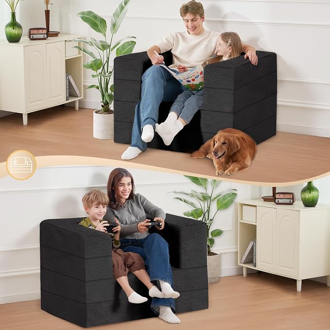 Futon Sofa Bed with Pillow, 3-in-1 Sleeper Sofa Bed with Removable Cover - Image 4