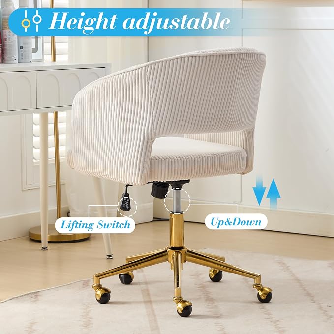 KCC Home Office Chair Swivel Desk Chair Accent Armchair Upholstered Modern - Image 4