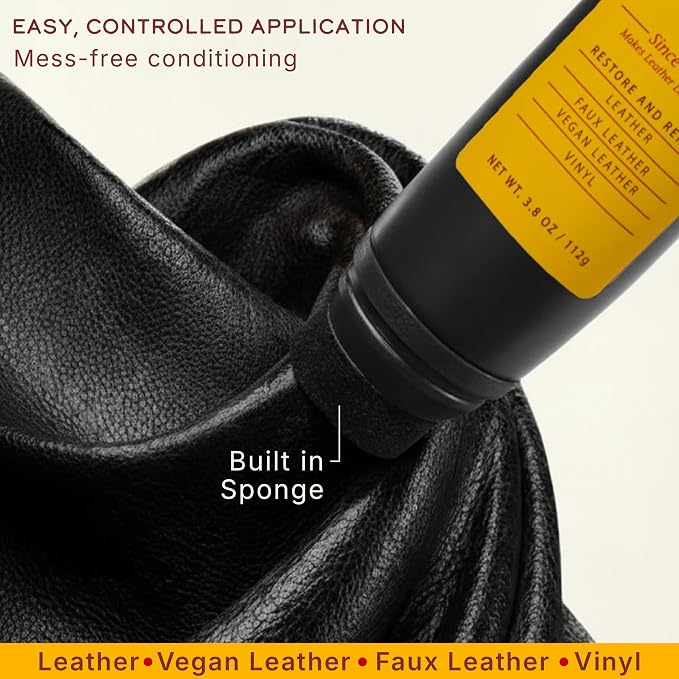 Leather Honey Black Recoloring Balm: Color Restorer and Scratch/Scuff Remover - Image 4