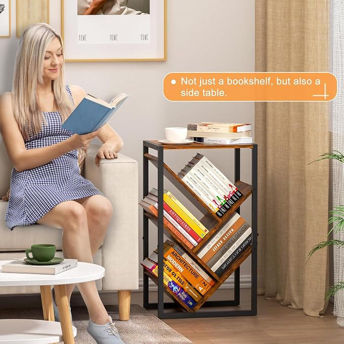 Small Bookcase - 5 Tier Tree Bookshelf - Image 3