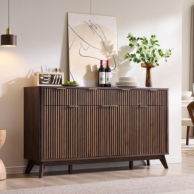 T4TREAM Fluted Buffet Sideboard Cabinet by T4TREAMFurniture