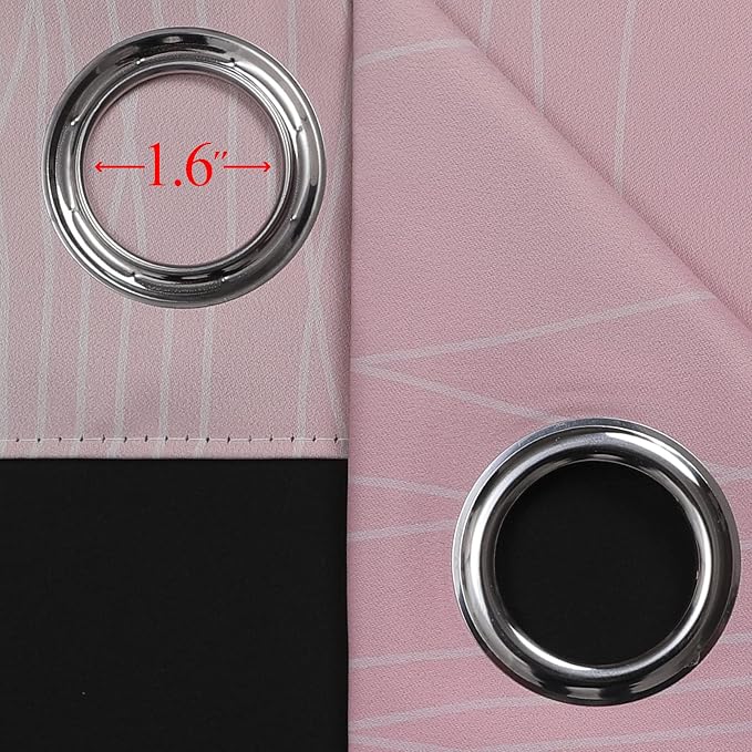 Estelar Textiler Ombre Sage Green and Pink Blackout Curtains - Image 7