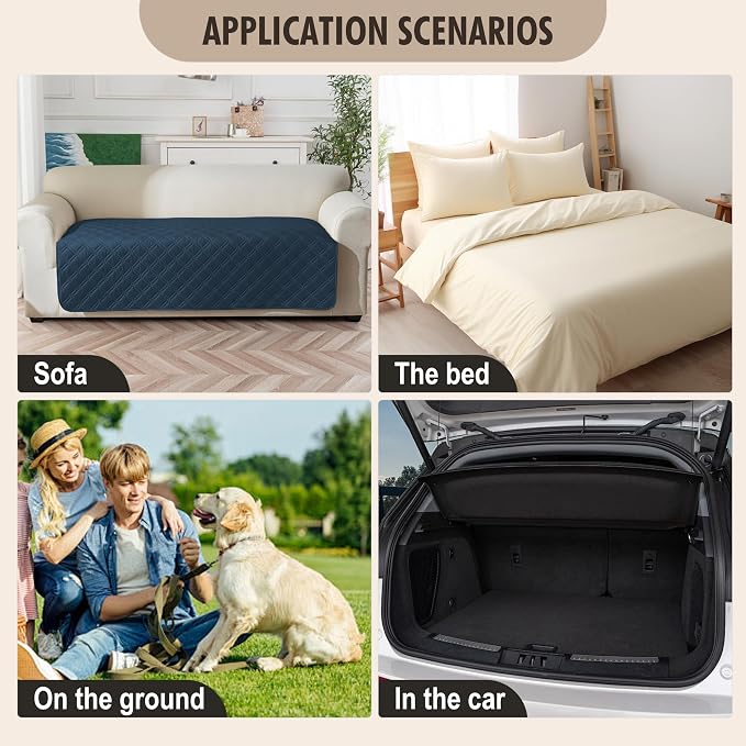 Genina Waterproof Couch Cover, Washable Anti-Slip 86.6 inch Sofa Covers - Image 6