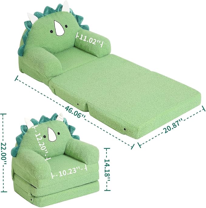 MOMCAYWEX Kids Sofa, Sherpa Couch - Image 3
