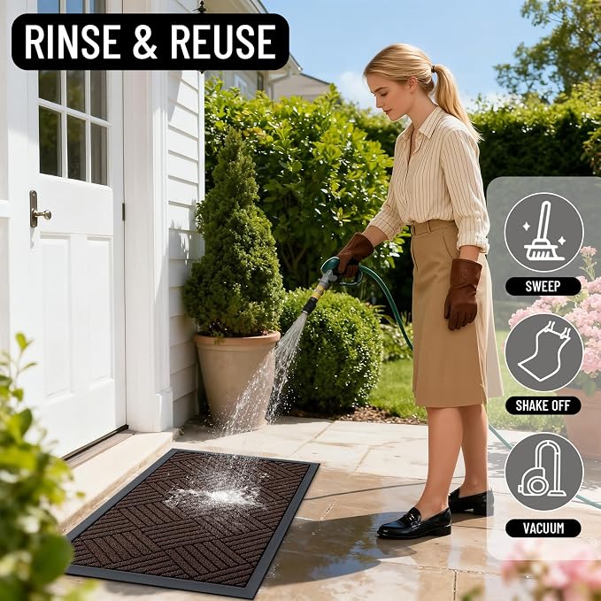 OLANLY Front Door Mat Outside Entrance 71x47, Heavy Duty Sturdy Natural Rubber - Image 7