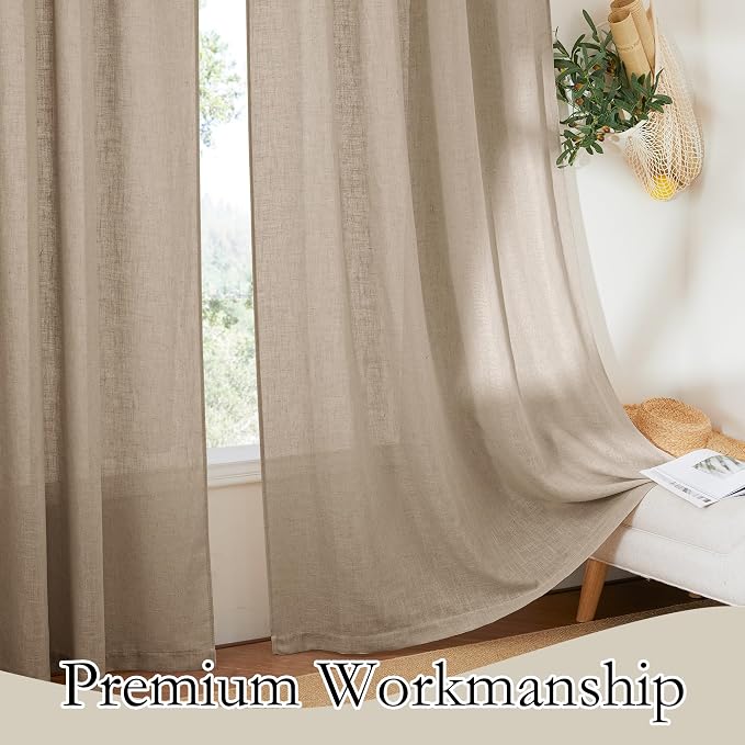 RYB HOME Linen Curtains for Windows - Image 6