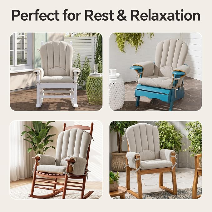 BALAPET Wingback Rocking Chair Cushion Set of 4, Ergonomic High Back Cushion - Image 7