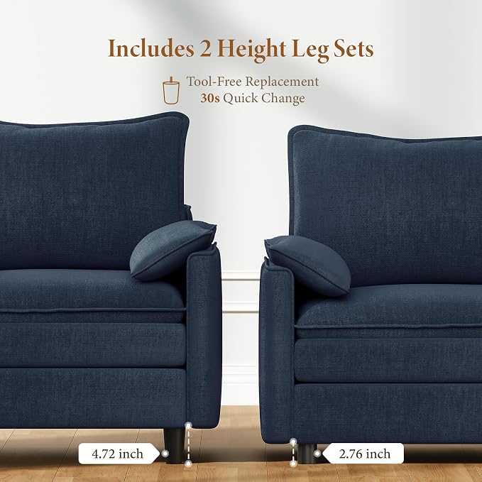 Vesgantti 74" Loveseat Sofa for Living Room, Comfy Cloud Couch Deep Seat - Image 3