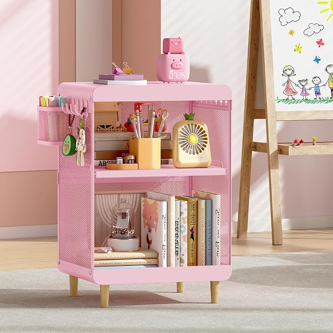 SYKIARIOL Kids Nightstand for Girls, Metal Bedside Table - Image 8