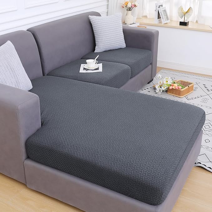 Smiry Waterproof Couch Cushion Covers, Stretch Jacquard Sectional Couch Covers - Image 5