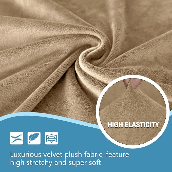 HDCAXKJ Corner Sectional Couch Covers Velvet Stretch L Shape Sofa Cover Soft - Image 3