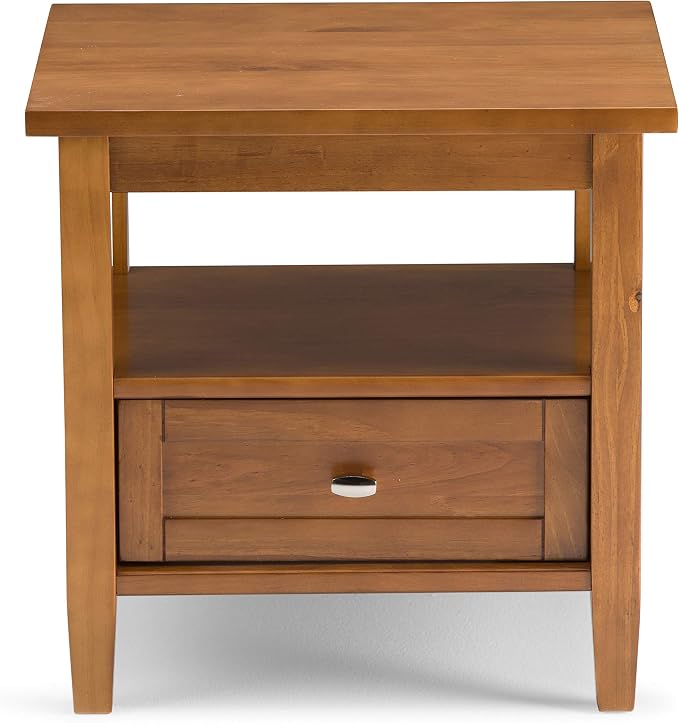 SIMPLIHOME Warm Shaker Solid Wood 20 inch Wide Rectangle Transitional End Side - Image 6