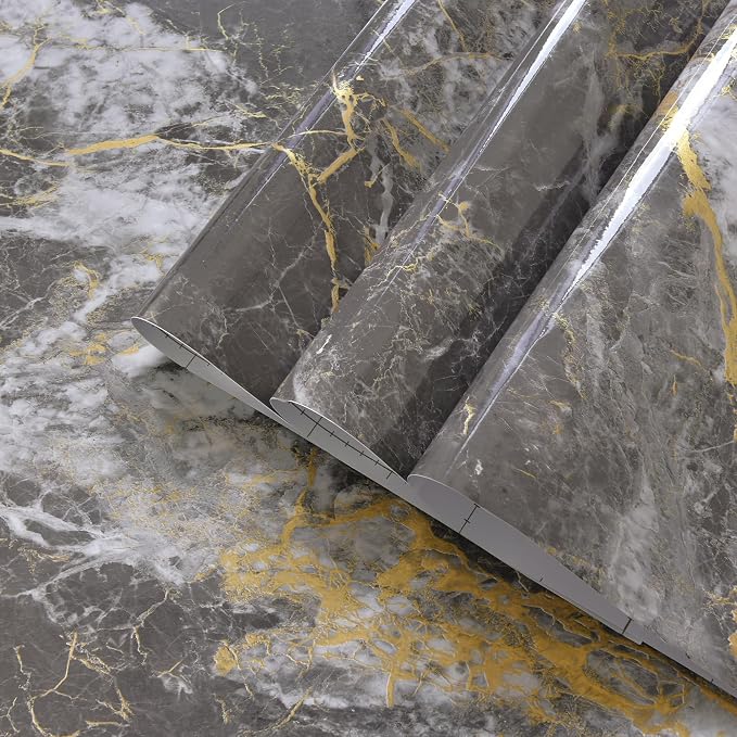 BAYYA Faux Marble Contact Paper Waterproof Countertop Peel and Stick Wallpaper by BAYYAPeelandStickWallpaper