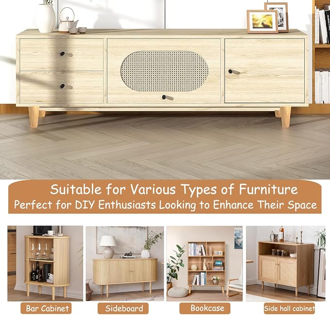 Yaliuliu 4 Inches Round Solid Wood Furniture Legs Set of 4, Natural Wooden - Image 6