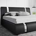 SHA CERLIN Modern Faux Leather Queen Bed Frame by SHACERLIN