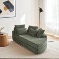78.5" Corduroy Boneless Round Oversized Sofa, Converts into Two Recliners by Unknown