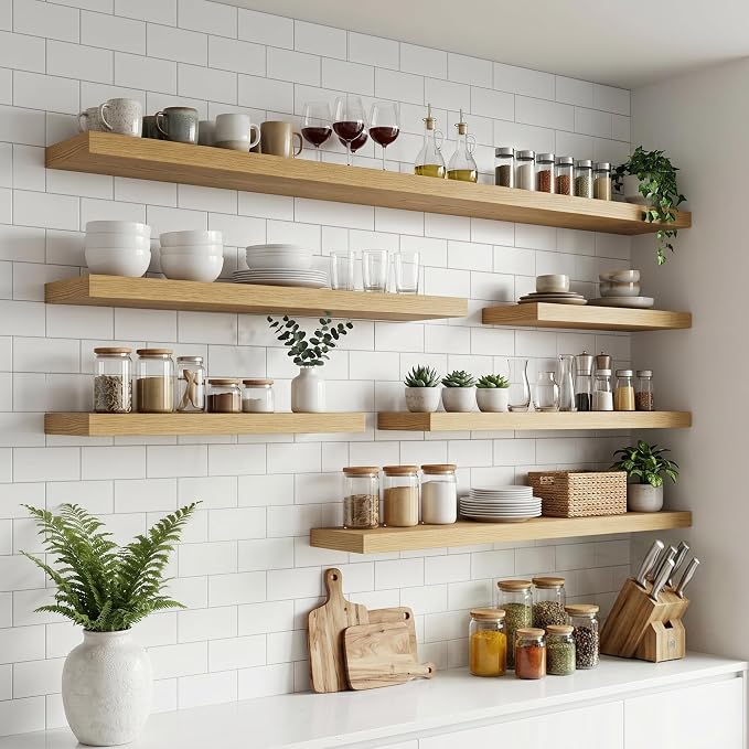 FLYJOE Floating Shelves for Wall, 20 Inch Floating Shelves Set of 2, Kitchen - Image 5