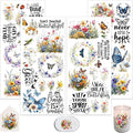 4 Sheets Rub on Transfers for Crafts, Flowers and Butterflies Furniture by Dorsbaby