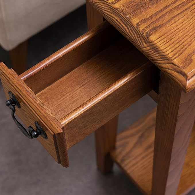 Leick Home Haven Ridge End Table, Solid Wood, 1 Storage Drawer, Bottom Display - Image 7