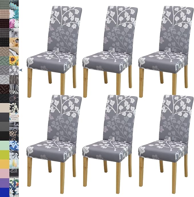 BIETYONE Stretch Dining Chair Covers Set of 6, Soft Removable Washable Kitchen by BIETYONE