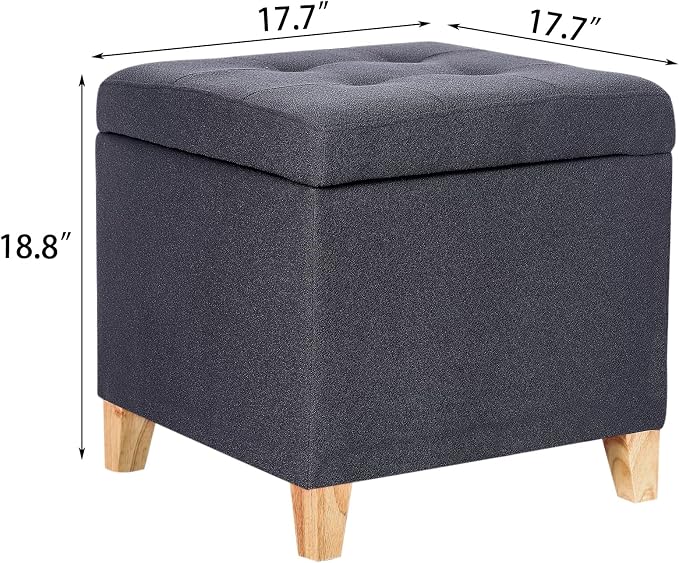 Adeco Storage Ottoman Bench - Image 3
