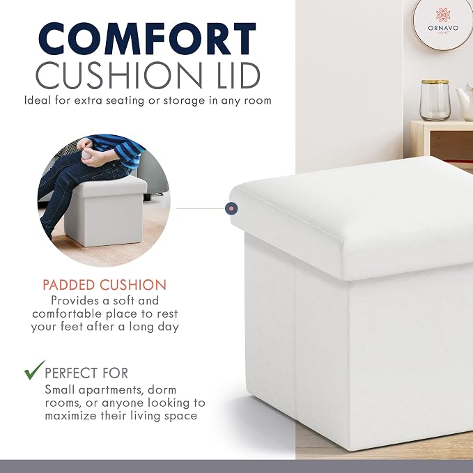 Ornavo Home Small Storage Ottoman, - Image 6
