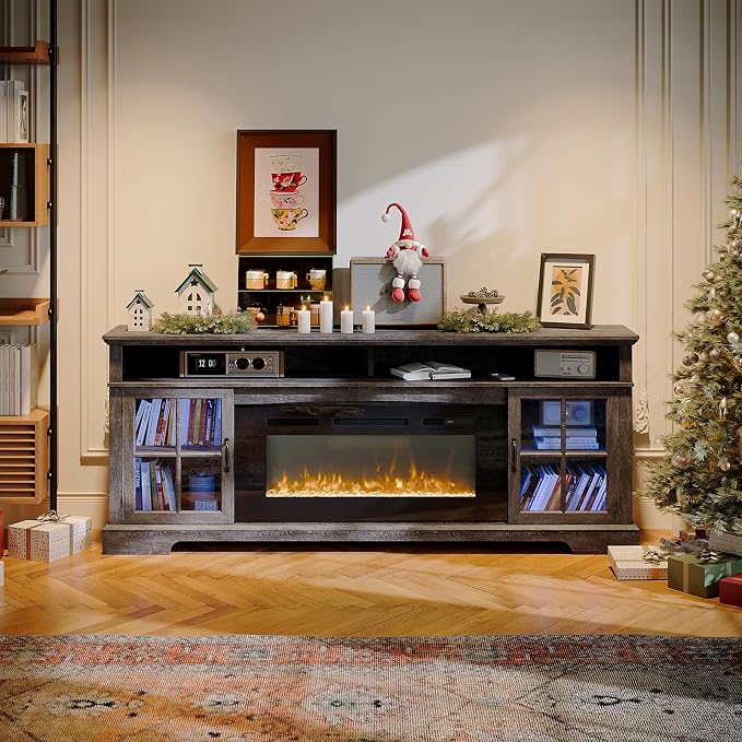70" Fireplace TV Stand, Modern Entertainment Center - Image 8