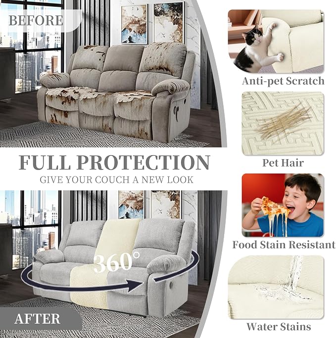 100% Waterproof Sectional Recliner Couch Covers - Image 6