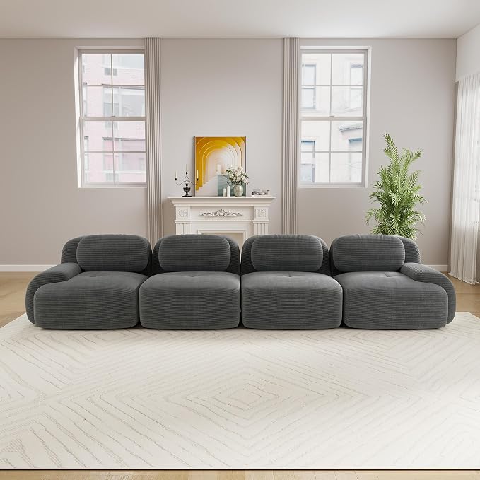 Boneless Sectional Couch, No Assembly Required, 152.7” Modular Cloud Sofa - Image 2