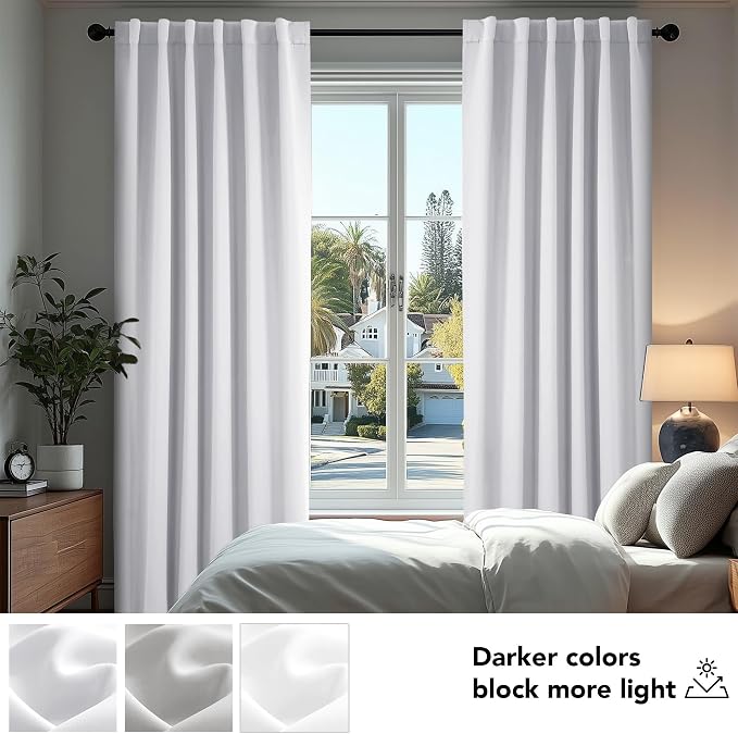 Deconovo Blackout Curtains, Thermal Insulated, W70 x L95 2 Panels, Back Tab - Image 4
