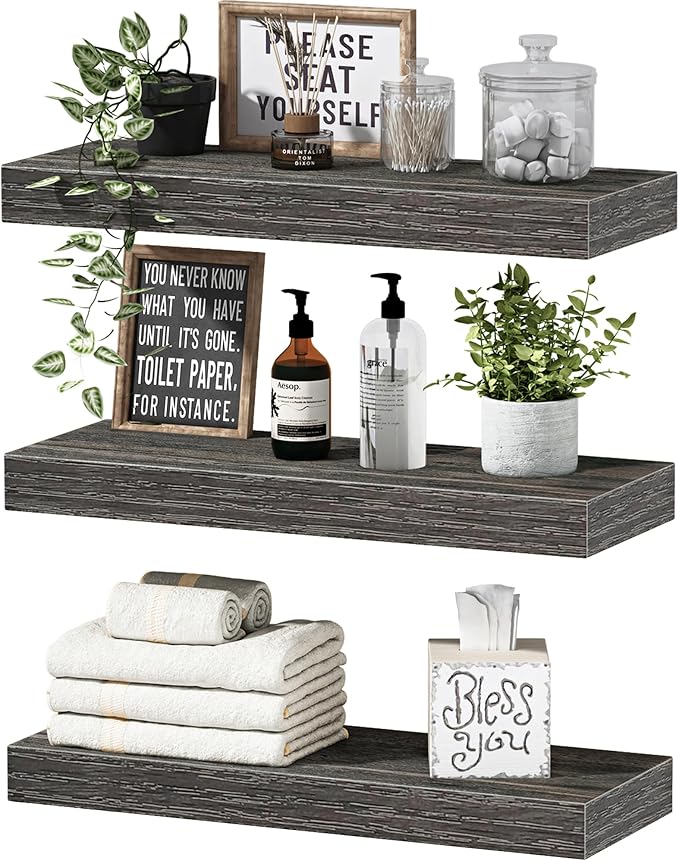 QEEIG Floating Shelves for Wall Bathroom Shelf Bedroom Kitchen Living Room by QEEIG