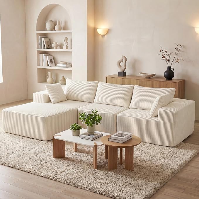 DUMOS 108” Modular Sectional Sofa, Cloud Sectional Couch by DumosLifestyle
