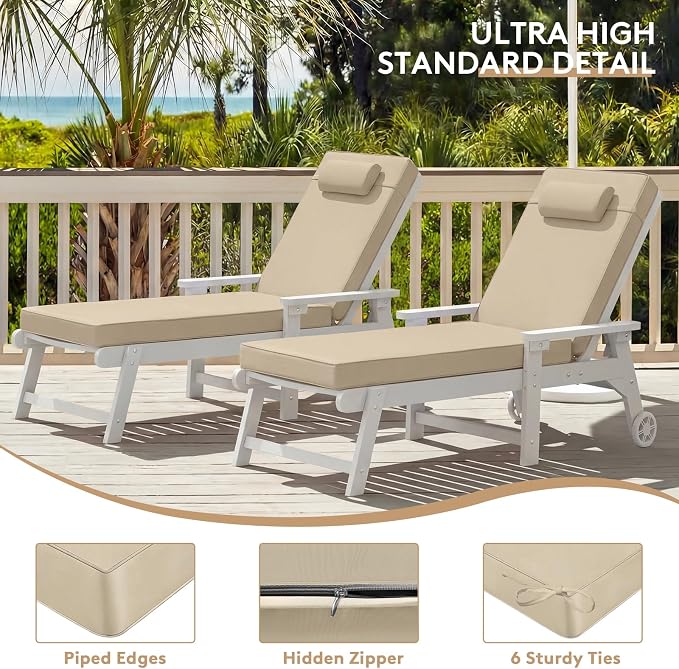 Chaise Lounge Cushion for Outdoor Furniture, Waterproof, Fade-Resistant and - Image 10