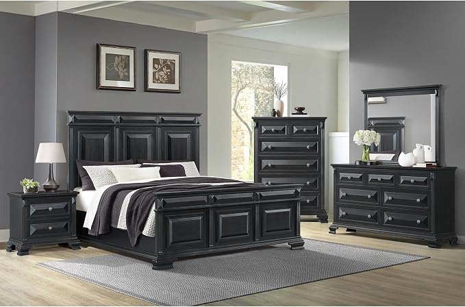 Picket House Furnishings Sumner King Panel 5PC Bedroom Set in Black - Image 2