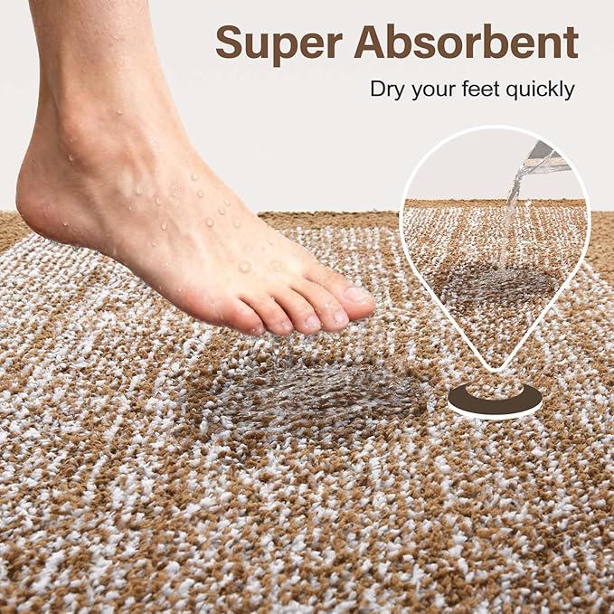 48x24 Long Bathroom Rugs Washable Non Slip, Coffee Bath Mat - Image 7