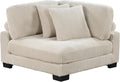 Modular Corner Seat, Plush Beige Corduroy Sofa, Customizable Living Room by Unknown