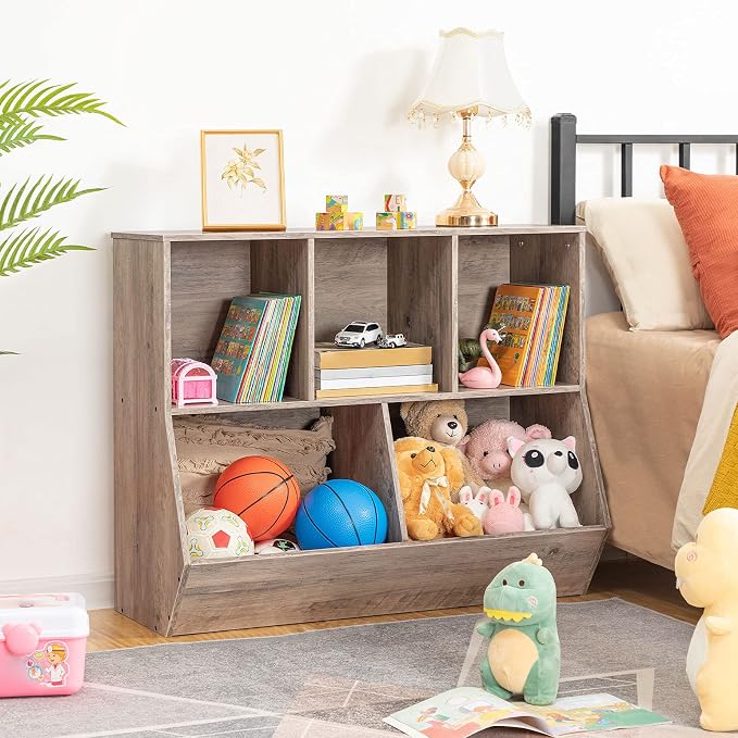 HOOBRO Kids Bookshelf, Bookcase Footboard, Toy Storage Cubby, Children's Toy - Image 9