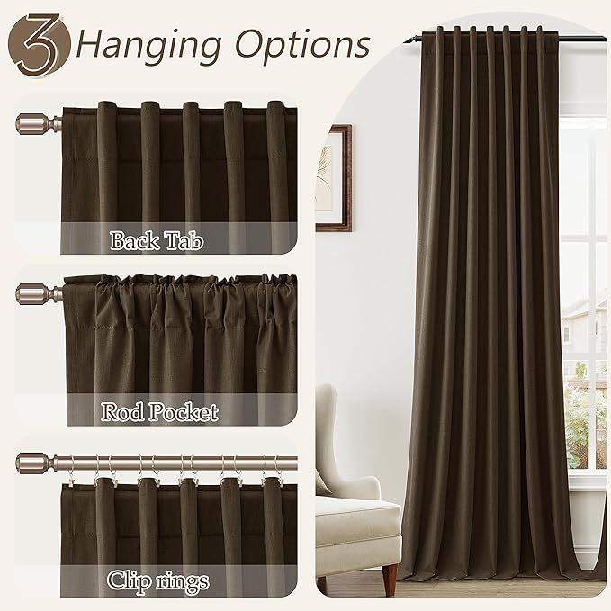 Guken 100% Blackout Curtains 90 Inch Length 2 Panels Set - Image 6