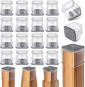 Ansible 24 Pcs Chair Leg Floor Protectors Square, Silicone Felt Furniture Leg by Ansible