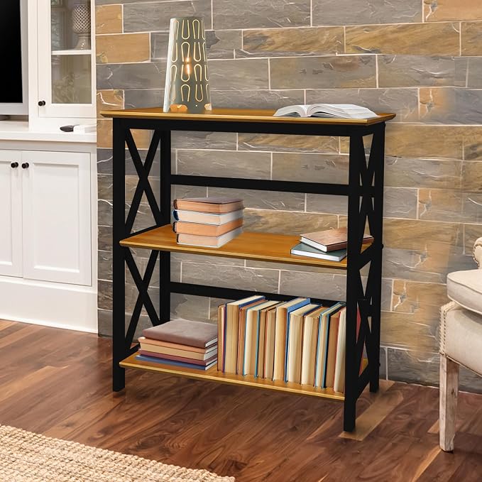Casual Home Shelf Bookcase Antique Walnut/Black - Image 7