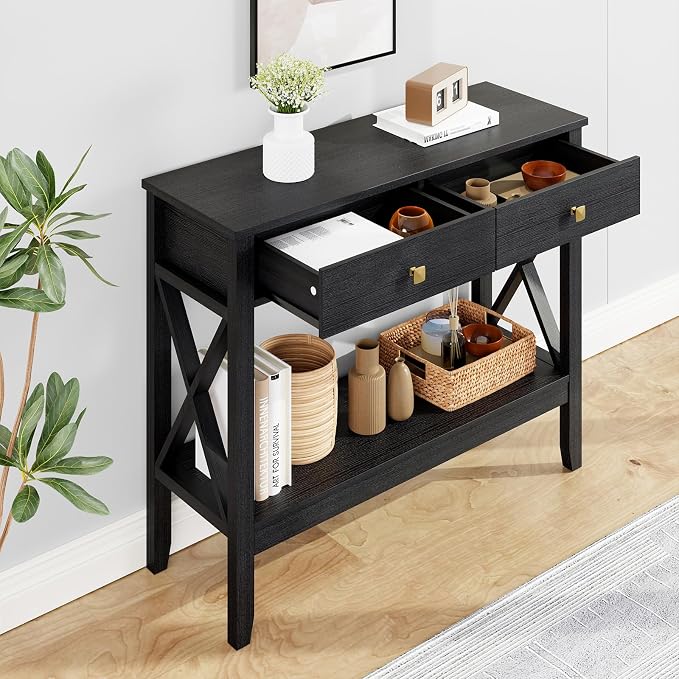Lomojo Console Table, Sofa Table 13.8" D x 39.37" W x 31.5" HEntryway Table - Image 2