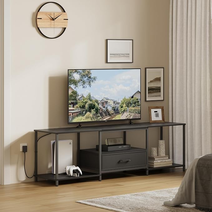 JARHETUN TV Stand with LED Lights, Entertainment Center with Open Shelves and - Image 8