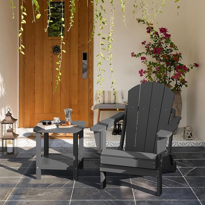 SERWALL Adirondack Table Set of 6, Outdoor Side Table- Gray - Image 11