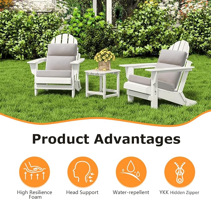 Unimatta Sunbrella Outdoor High Back Chair Cushion Seat Pads, 44 x 21 Inch - Image 3